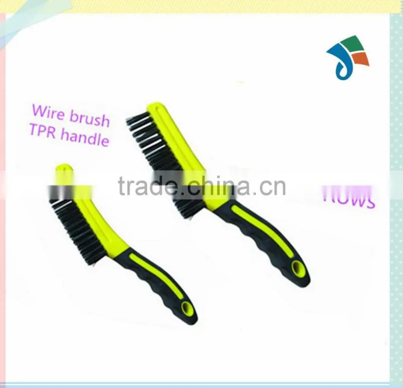 Nylon hair mini brush PP+TPR handle wire brush
