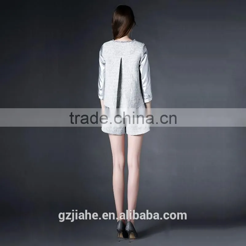 New Arrival Two Pieces Set Woman Jacket With Shorts Casual Suit