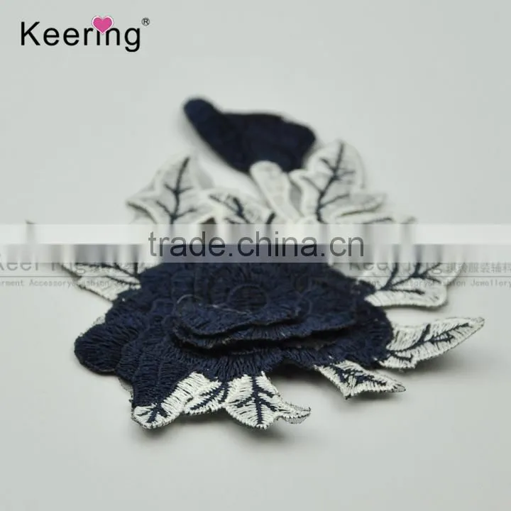 2017 new arrival beautiful design embroidery patch flower applique from keering WEF-764