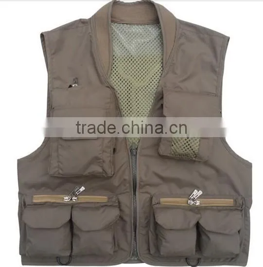 2017 New Arrival plus size male outdoor casual multi-pocket L-4XL film vest jacket