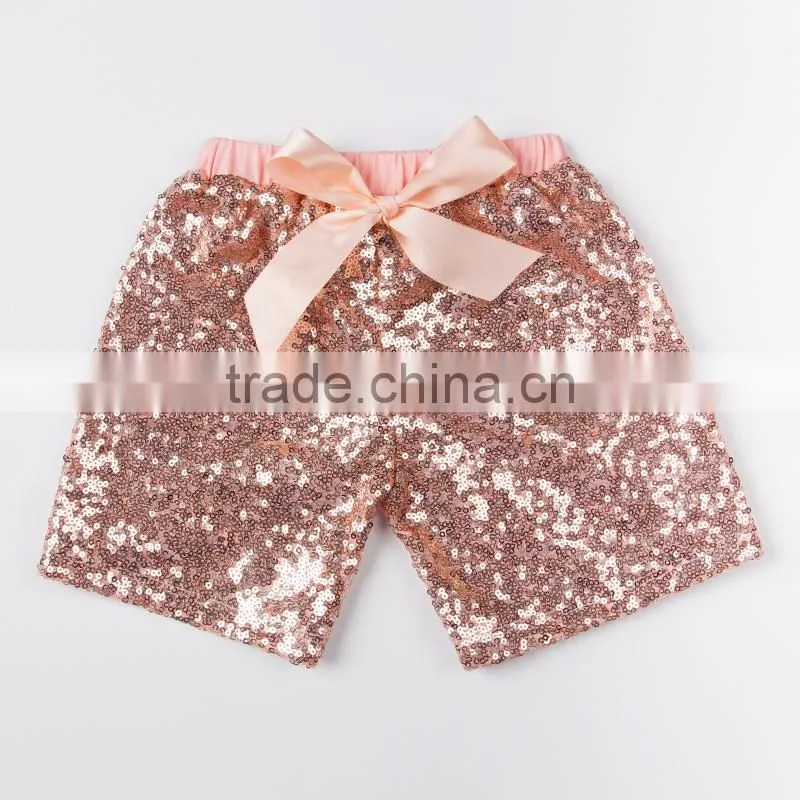 china product and factory direct sale wholesale cotton sequin sparkle shorts for baby kids for sports