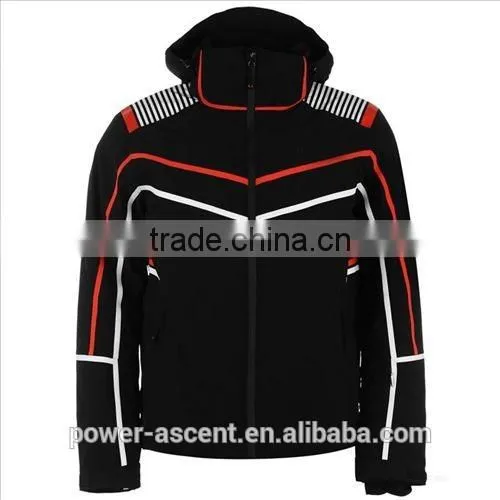 2016 men's new development black stripe snowproof ski jacket