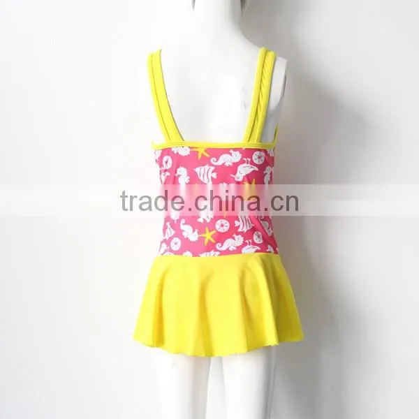 stars one piece yellow swimwear