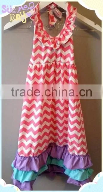 baby dress girls sleeveless dress toddler chevron cotton skirt maxi halter children A-line cotton clothes on sale