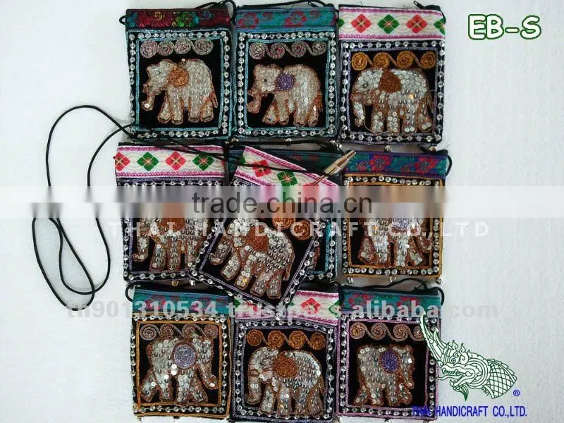 Thai Elephant Cotton HMONG Hill Tribe Shoulder Bag Cross Body Bag EB-S