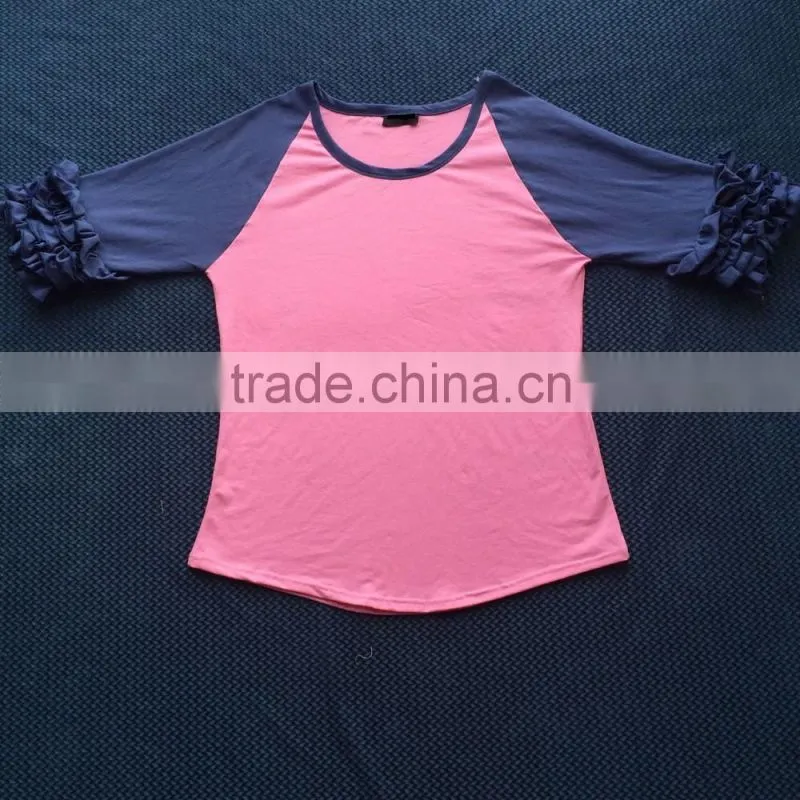 women fall clothings , women shirt , women floral raglan YW-00379
