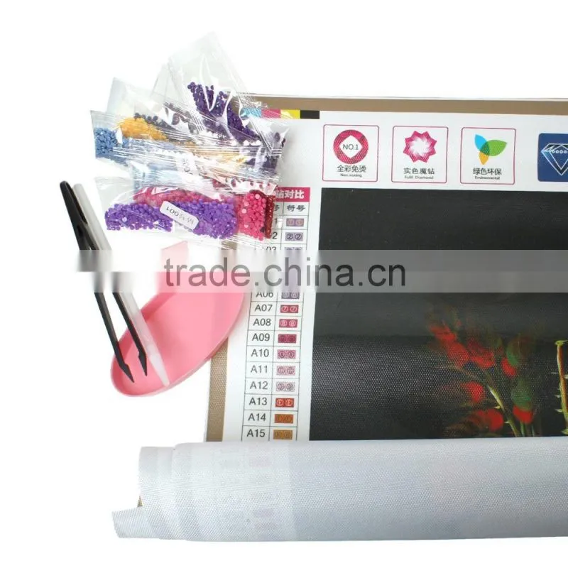 Handmade Multicolor Flower Pattern Embroidery Diamond Painting DIY Kit Cross Stitch For Living Room 50cmx12cm