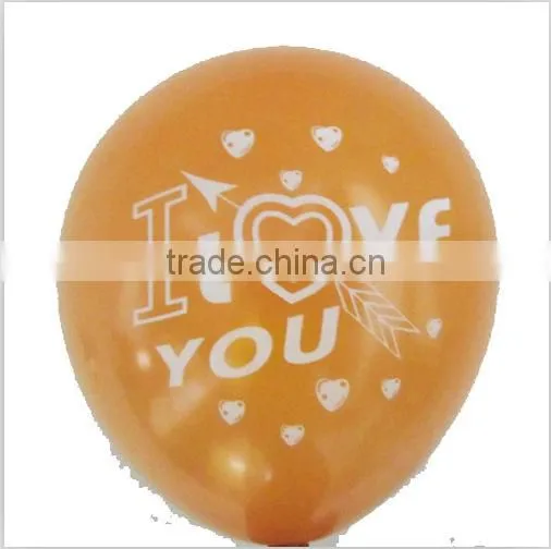 Beautiful Valentine's Day love you printed latex helium balloon