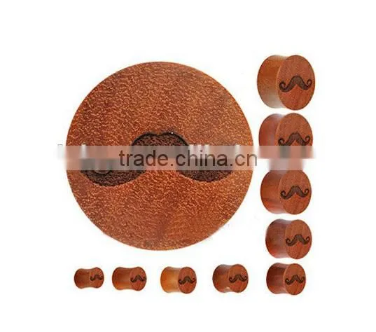 Plain Solid Wood Ear Expander Body Expander Wooden Ear Plug Star Anchor Icon Wood Body Piercing