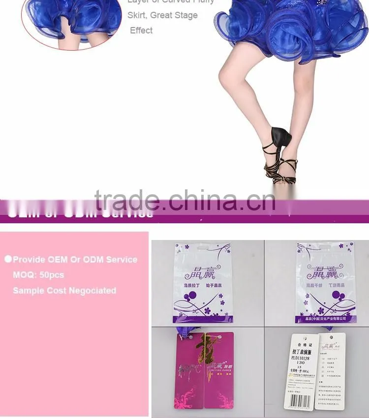 Children Ballroom Dance Wear Fringed Girls Competition Dance Dress