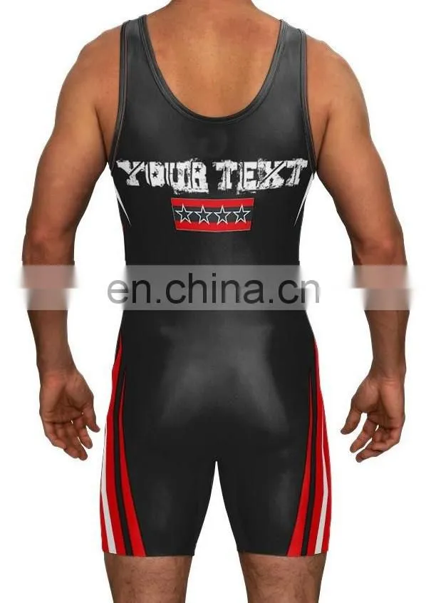 sublimated black plus size wrestling singlets