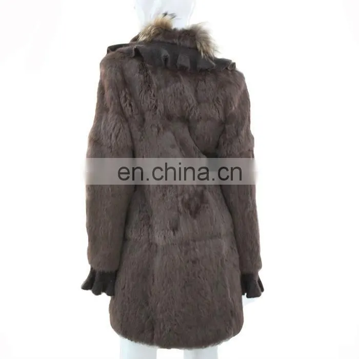 New fashion style real rabbit fur Korean coats for women winter