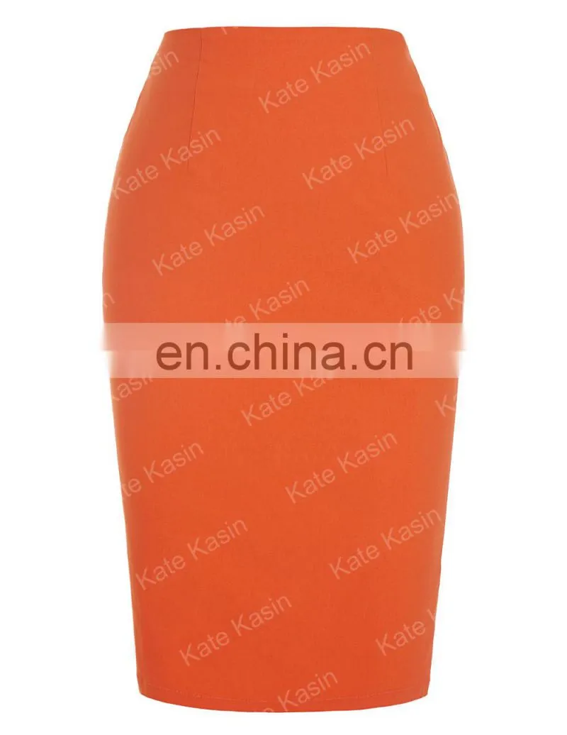 Kate Kasin Occident Women's OL High Stretchy Hips-Wrapped Pencil Skirt 24" KK000278-2