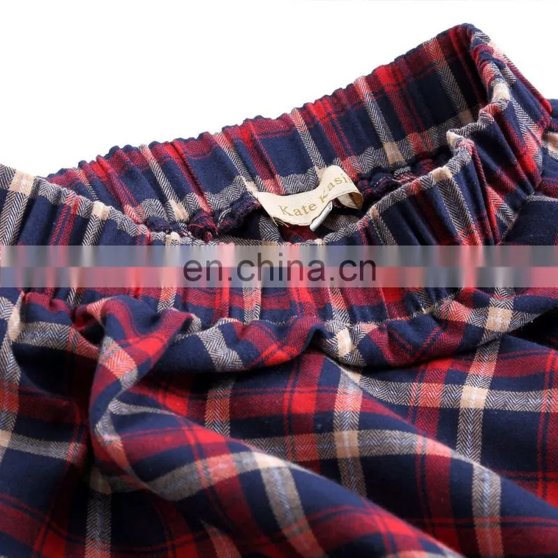 Kate Kasin Women's Vintage Fashion Grid Pattern Plaid A-Line Skirt KK000495-1