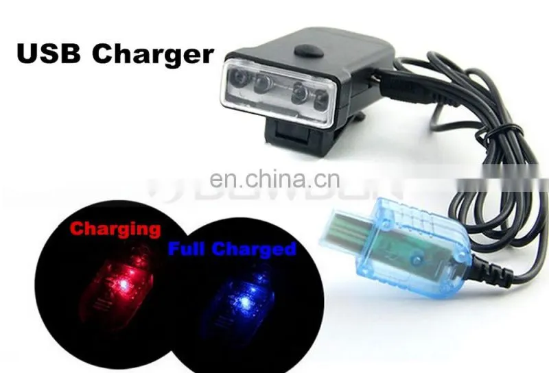 360 Degree 4 LED Adjustable Rechargeable Fishing Hunting Handsfree Clip Cap Light