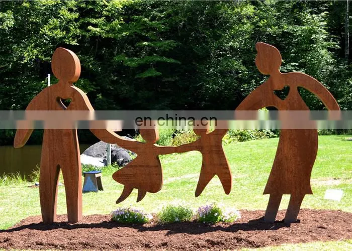 Metal sculpture outdoor human shape corten steel sculpture