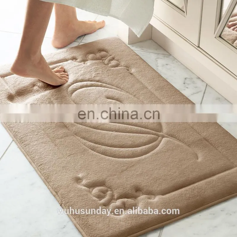 BATHMAT - EMBOSSED - 69770 WHITE/BRWON