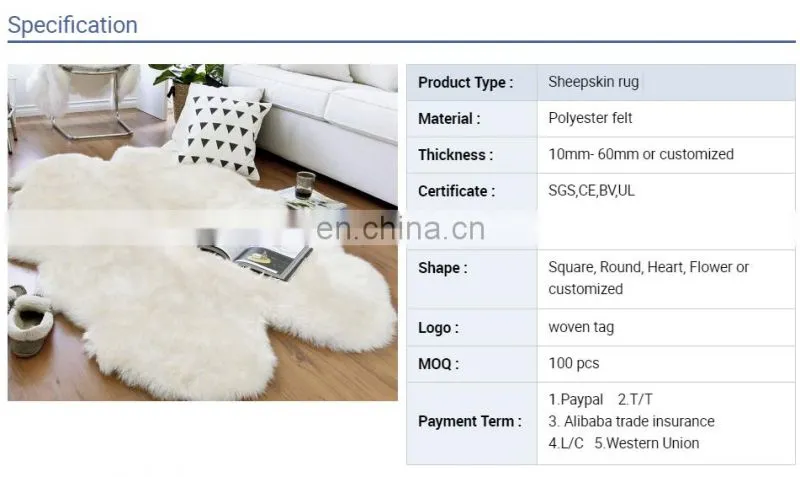 OEM shape faux fur rug