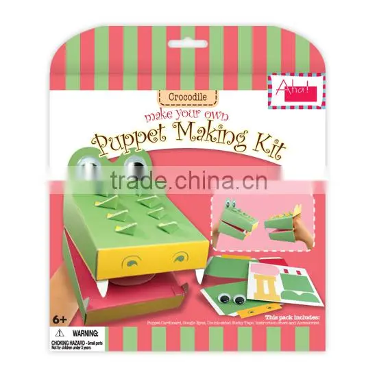 Make Your Own Paper craft DIY Crocodile Animal Puppet Kit