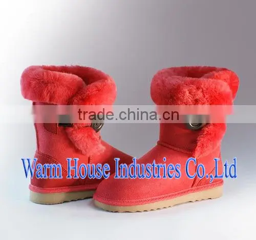 2016 New fashion 100% Pure sheep skin winter snow boots for women