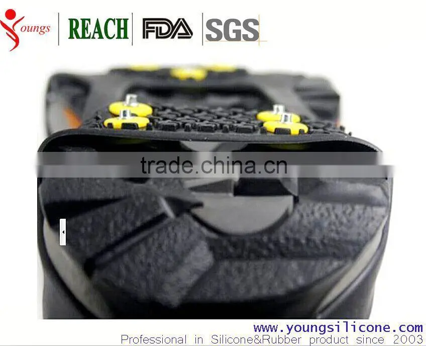 Hot sale factory price natural rubber slip resistant rubber sole shoe ice cleats grips rubber shoes cover anti-slip ice cleats