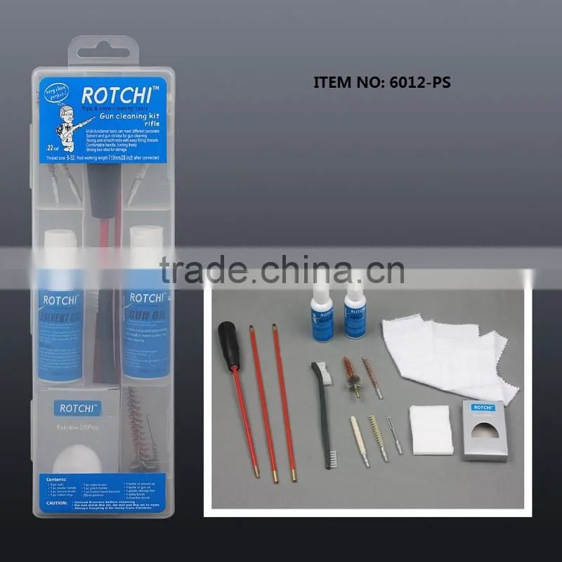 Rifle cleaning kit with pvc coated steel rods, ,hunting gun accessories