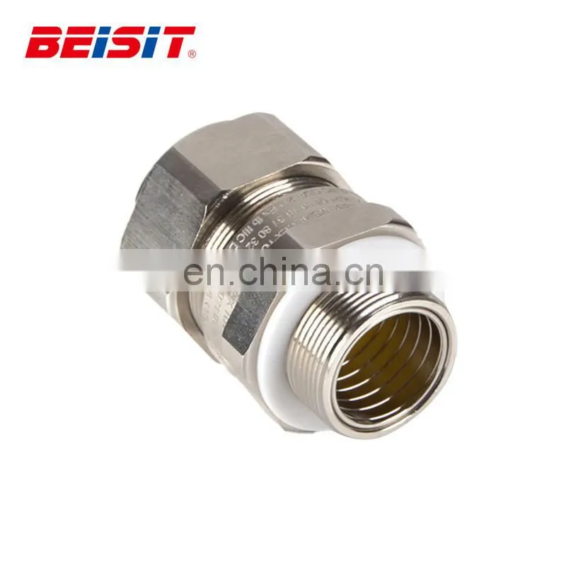 Single sealed brass nickel-plated waterproof cable crimp porous cable connector for industrial chassis