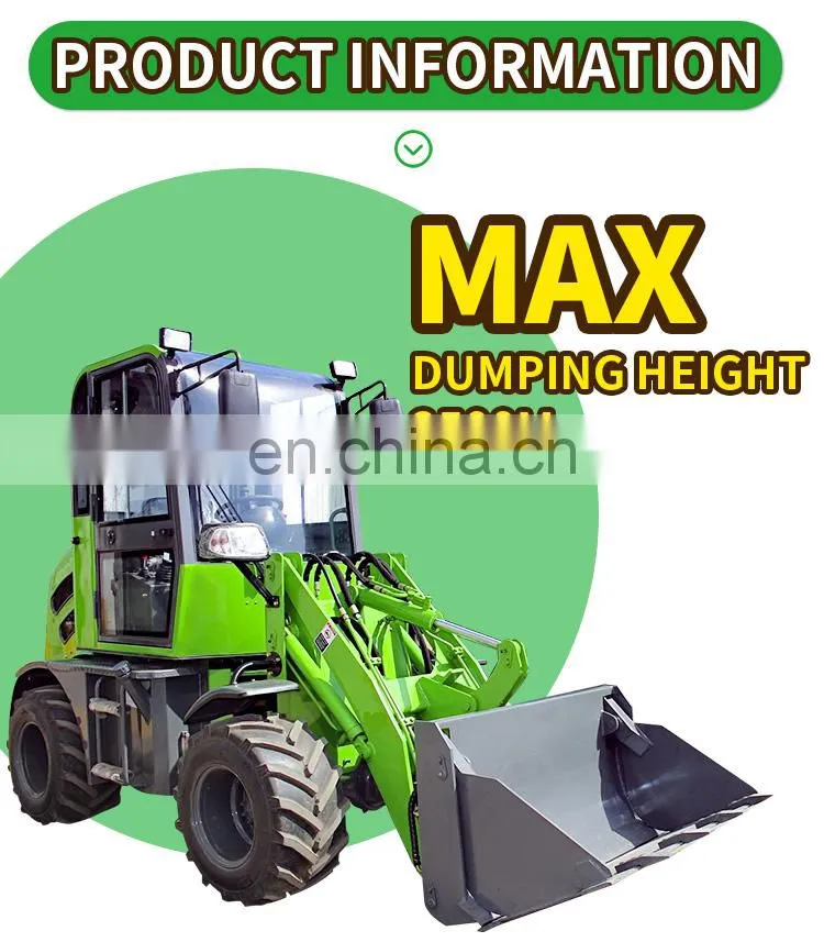 ZL08 4X4 wheel drive CE NEW design 0.8ton front Wheel Loader 908/joystick/quick hitch front Wheel Loader