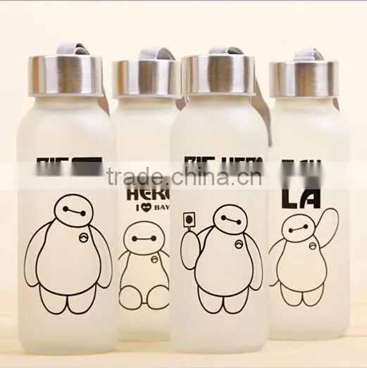 300ml frosted glass water bottle
