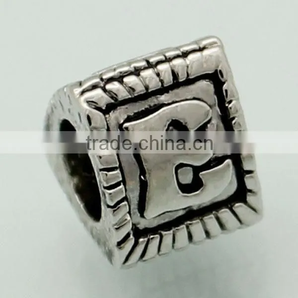 Hot sels metal beads popular letter beads
