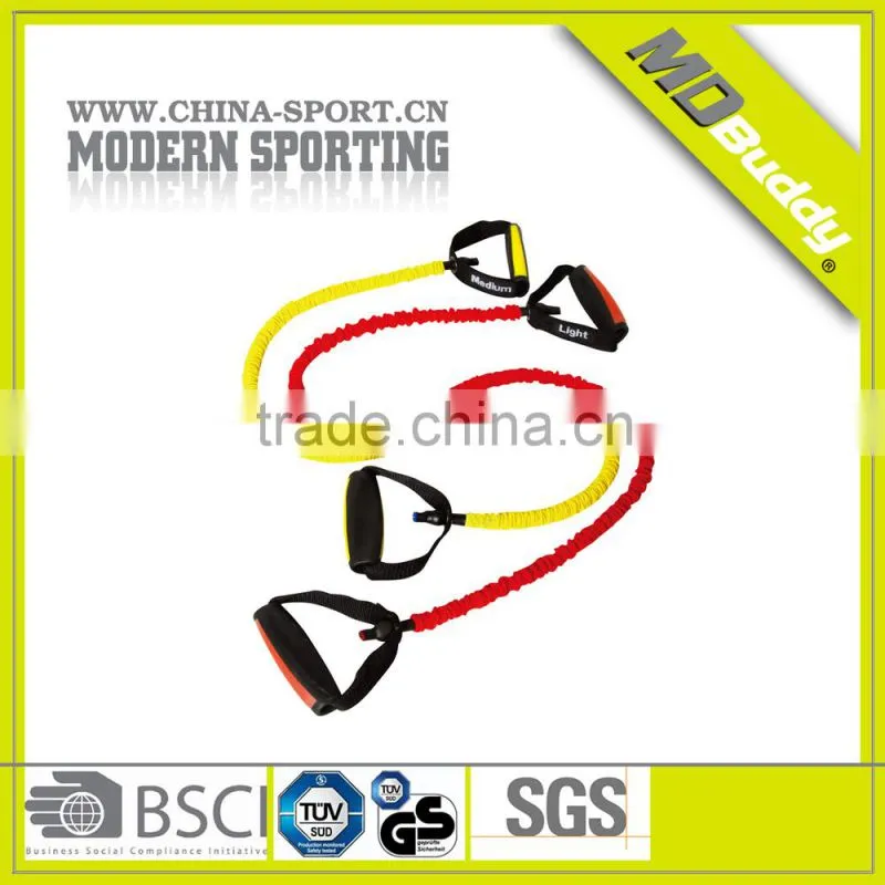 Hot sale gym equipment resistance tube with safe sleeve