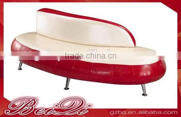 Beiqi 2016 Popular New Design Red Cafe Restaurant Lounge Sofa U Shape Waiting Chair in Guangzhou