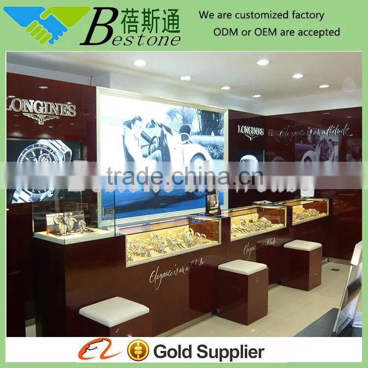 glass showcase watch shop interior design for retail store decoration