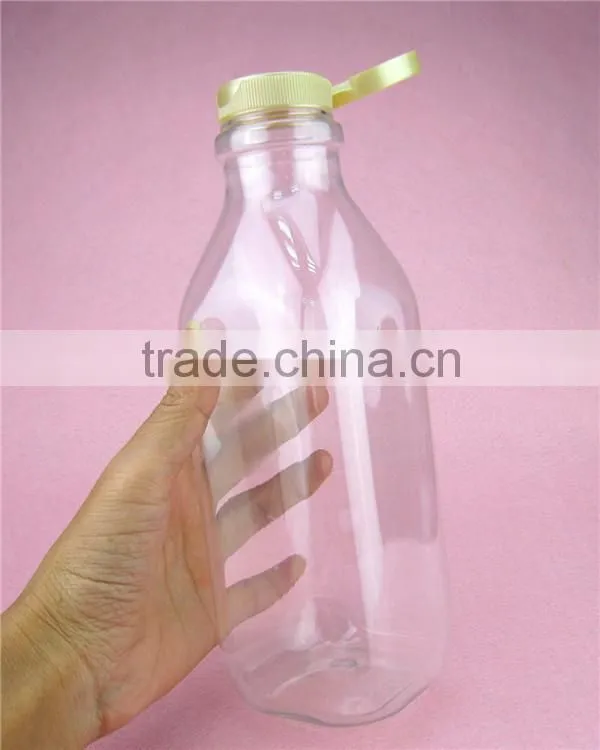 27oz 780ml clear square food grade plastic pet milk bottle for sale