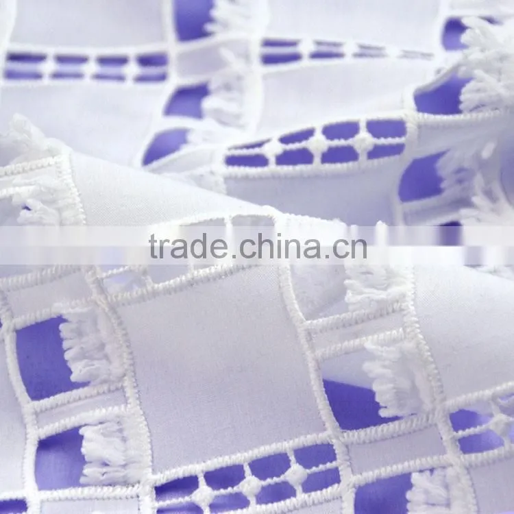 New design regular square shape embroidery water soluble fabric chemical lace