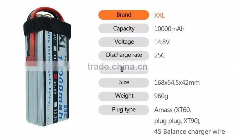 25C RC model airplane 10000mAh 14.8V RC Model lipo battery