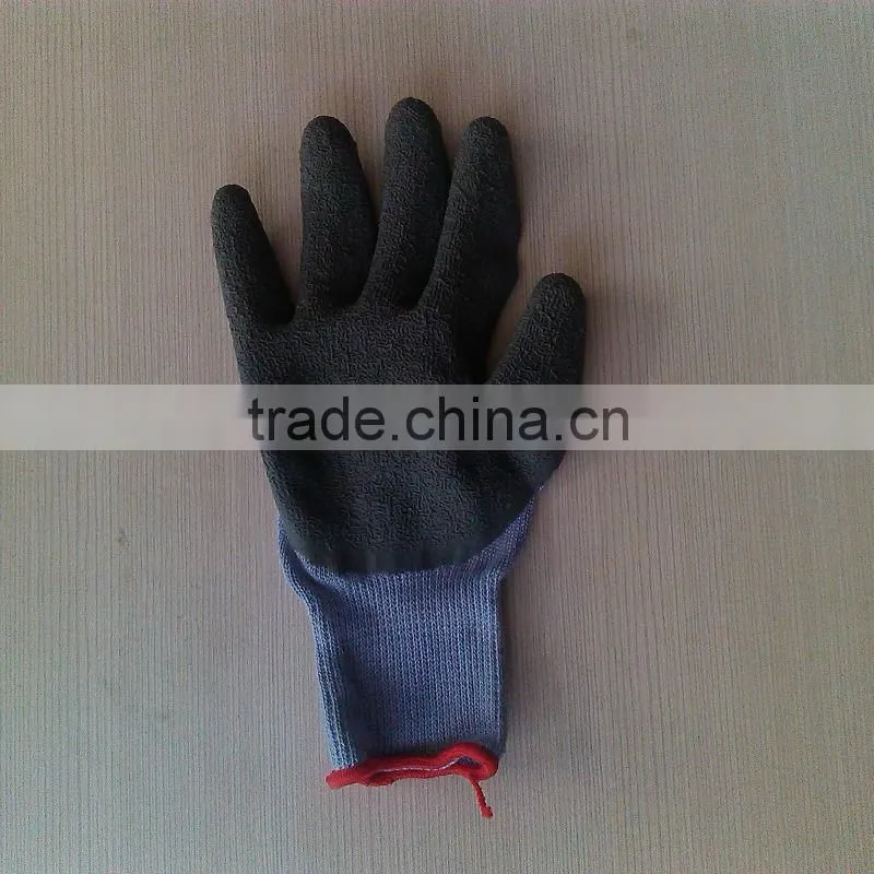 sring knit with latex rubber coated palm work safety gloves