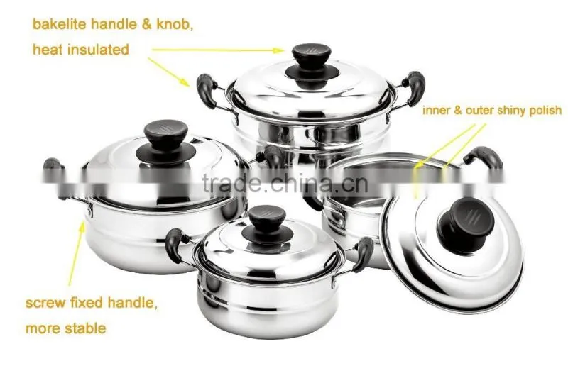 Hot sales stainless steel pot set stock pot set cookware set