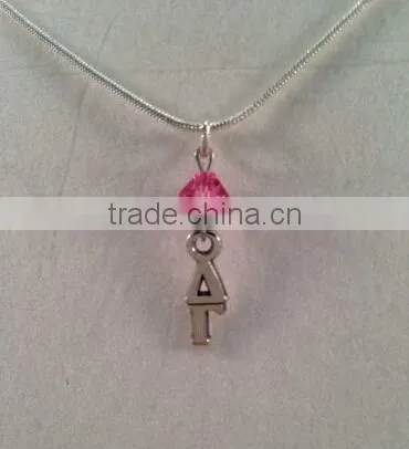 Delta Gamma Sorority Silver Necklace Jewelry Little Rush Gift