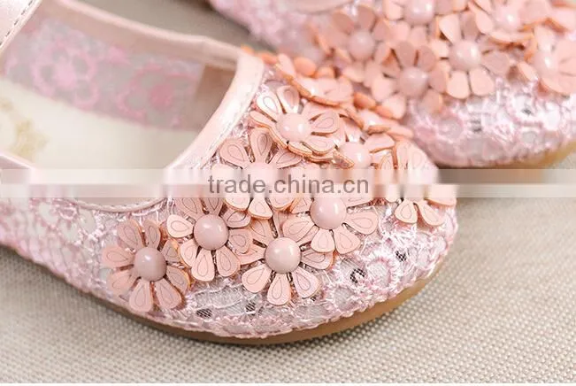 cute princess wholesale girls shoes sweet girl flower high heel flower shoes