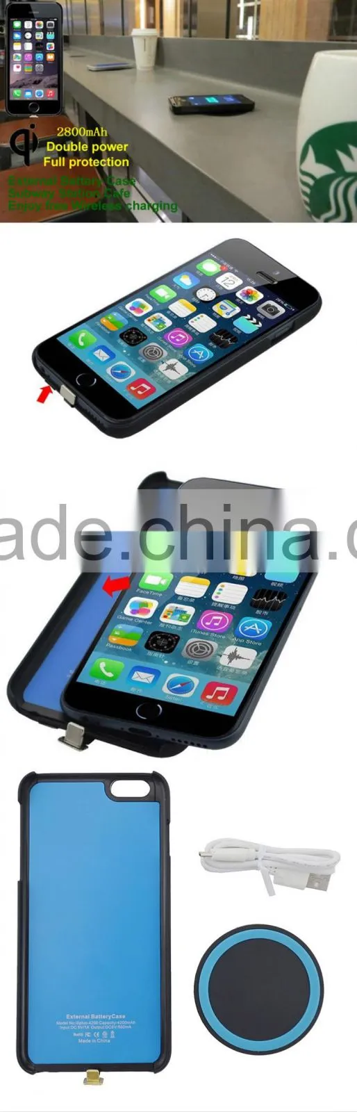 Power bank case rohs battery charger solar power phone case wallet battery replacement back cover solar case for iphone6