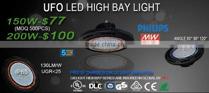 150w led highbay light, UL DLC listed