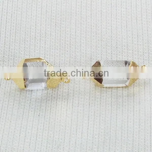 JF8556 New gold plated agate hamsa hand charm connectors