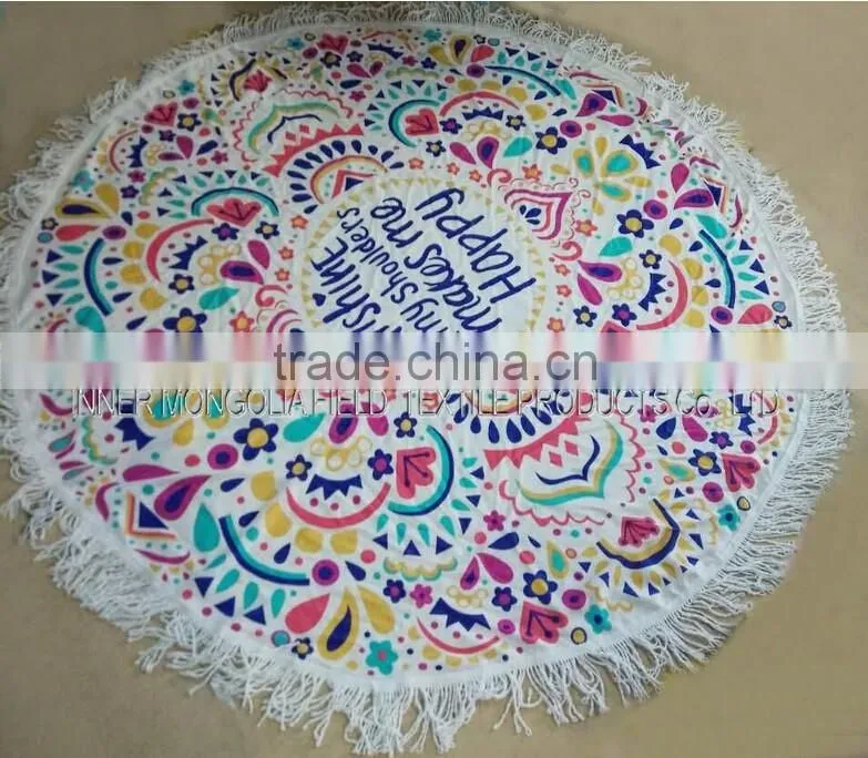 Sunshine Round Beach Towel Blanket
