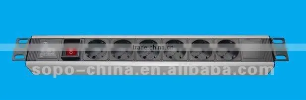 19 inch 1.5U 6 way German PDU socket for network cabinet