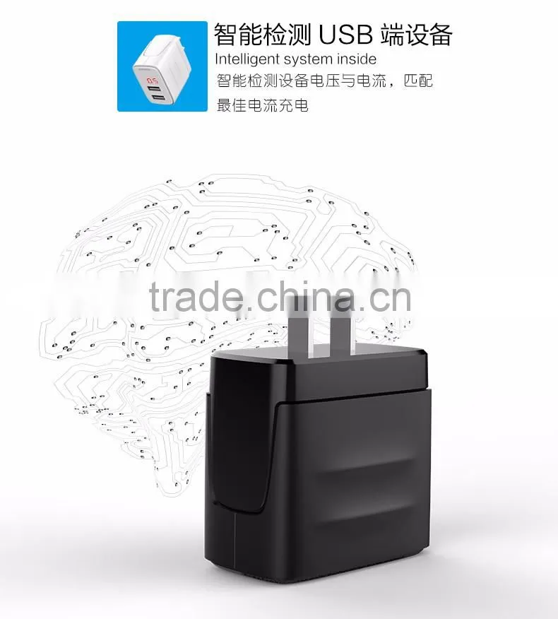 Joyroom 2.4A Digital Display Screen Double USB Ports Charger For IOS+Android Smarter Travel Charger For iPhone TB-0237