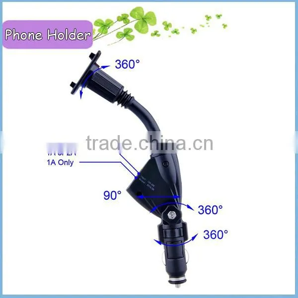 Mobile Mount Holder 2 USB Socket Car Holder for Mobiles