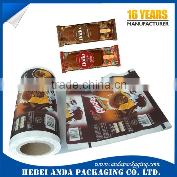 Laminated Material frozen plastic bag roll, clear popsicle packaging ice cream packaging bags