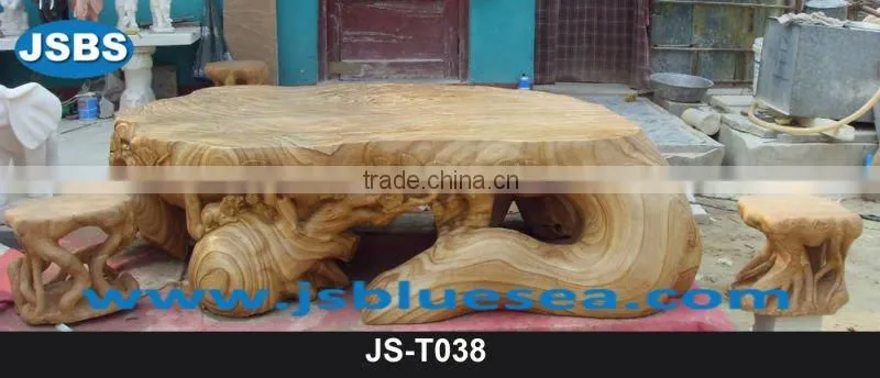 Marble elephant carving of table and chair