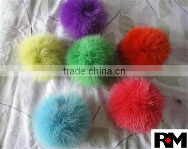 Top Quality Dyed Fox Fur Pom Pom